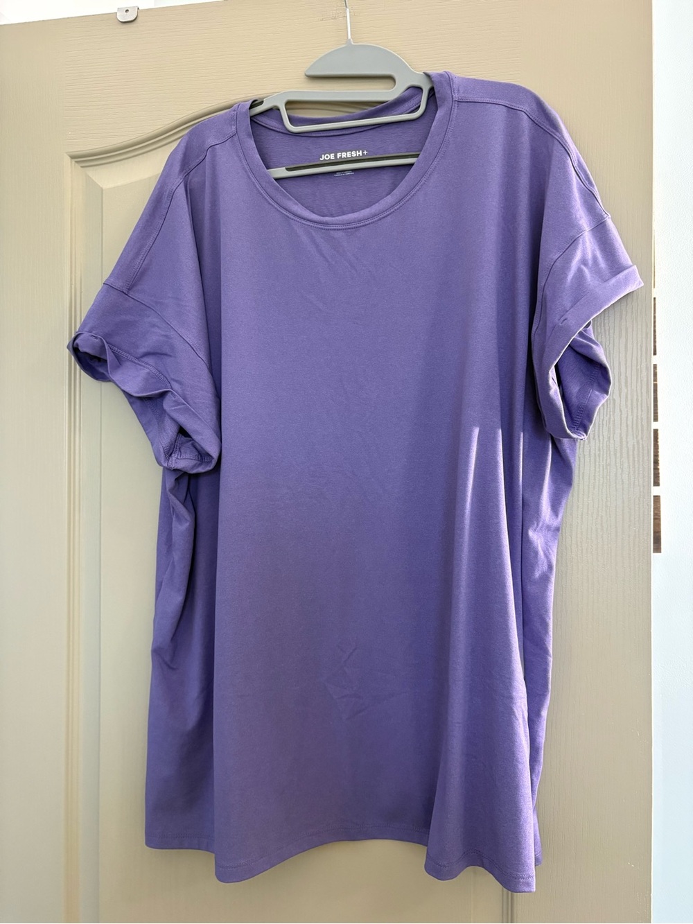 Joe Fresh Purple Crewneck Short Sleeve Top